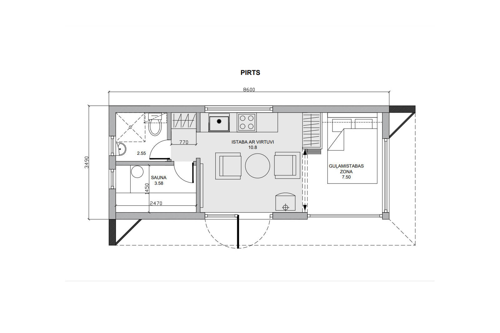Flexible sauna planojums